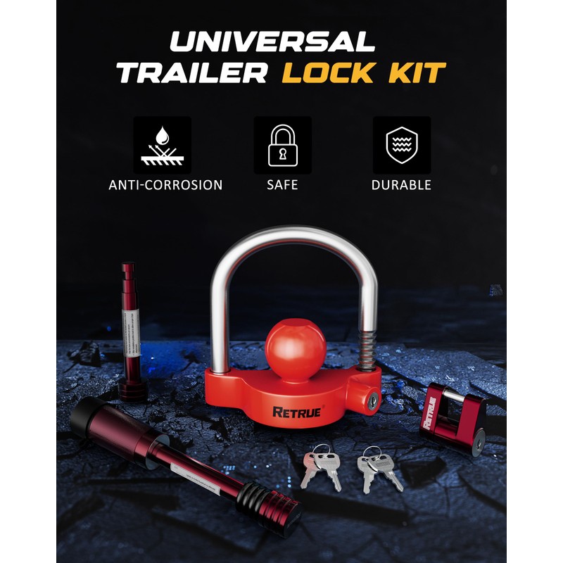 RETRUE Keyed Alike Trailer Lock Set Tow & Store Lock