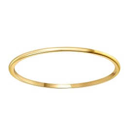 CROWNAL Rare 1mm Thin Black Gold Tungsten Wedding Band Ring Men Women Matching Plain Dome Polished Comfort Fit Size 4 To 10 (1mm Gold,5)