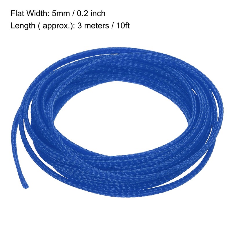 sourcing map Expandable Sleeving,3/16-inch 10ft Cable Sleeve, Blue
