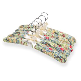 NEOVIVA Padded Hangers for Women Clothing, Floral Padded Clothes Hangers for Women, No Shoulder Bump Hangers for Adult, Padded Clothes Hangers for Women Sweaters, Dresses, Suits (Pack of 5)