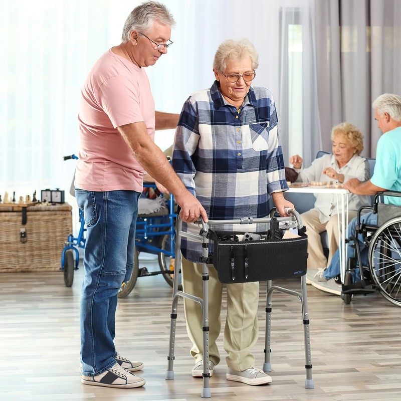 ZHCHG Walker Basket for Seniors, Walker Accessories, Folding Walker Bag