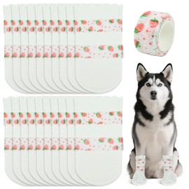 20 Stück Einweg-Hundestiefel | Hundesocken, damit die Pfoten Nicht mehr lecken | wasserdichte Hundeschuhe für verletzte Pfoten mit für Spaziergänge im Innen- und Außenbereich (L (17–30 kg))