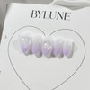 Grape flavored handmade nail tips - short coffin / 포도맛