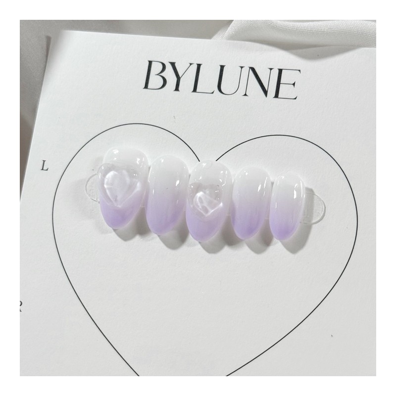 Grape flavored handmade nail tips - short coffin / 포도맛