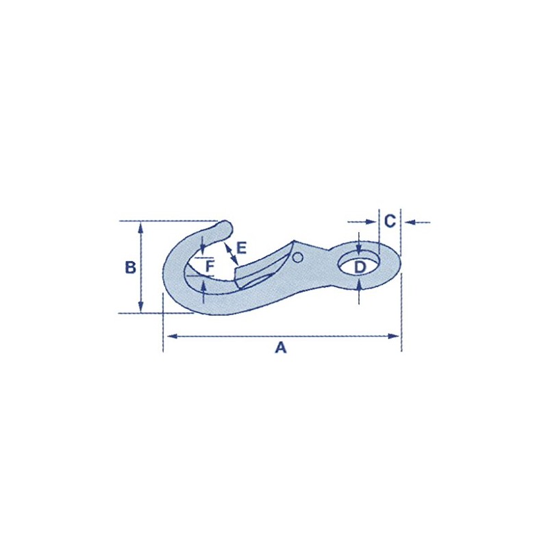 Quick Release Snap Hook with Fixed Eye Size 0 (55MM