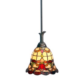 Dale Tiffany TH70101 Freeport Mini Pendant Light, Antique Bronze and Art Glass Shade