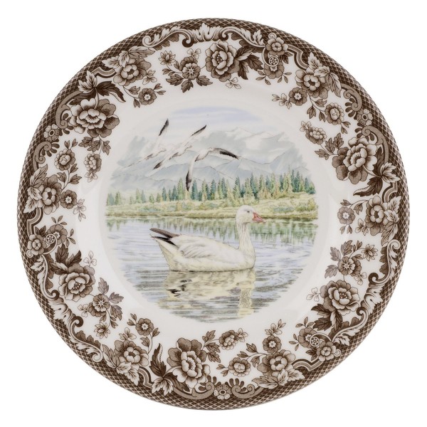 Spode Woodland Salad Plate, Snow Goose, 8” | Perfect for Thanksgiving and Other Special Occasions | Made in England from Fine Earthenware | Microwave and Dishwasher Safe