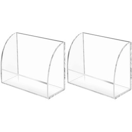 Toyosport 2PCS Acrylic Card Stand, Transparent Storage Box, Display Organizer for Office and Classroom, Holds Business Cards and Brochures, 5.9 x 4.3 x 2.4 in