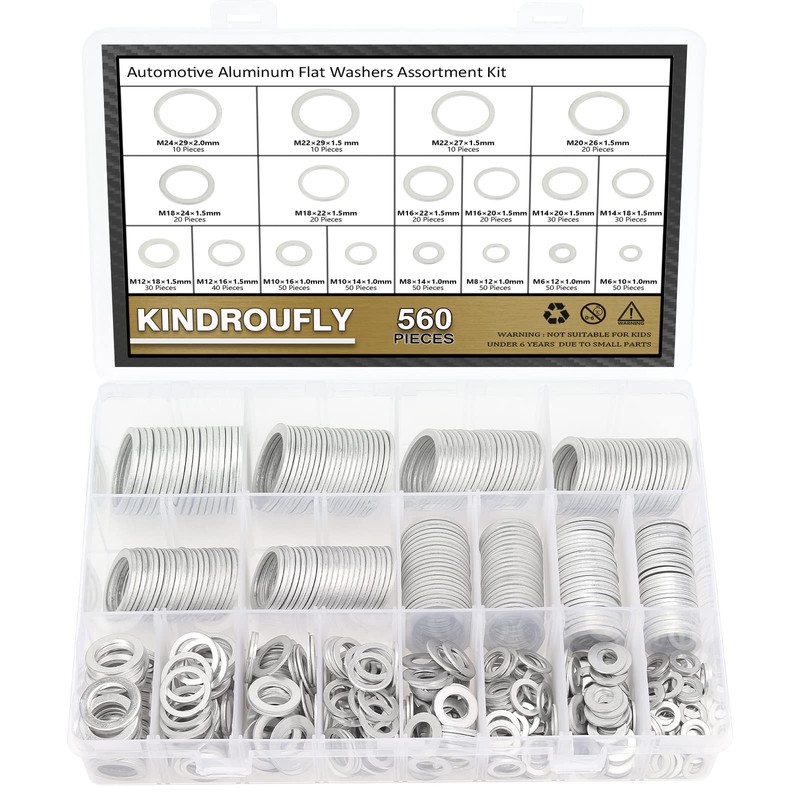 560 Pieces Automotive Drain Plug Gaskets, Oil Crush Washers, Kindroufly