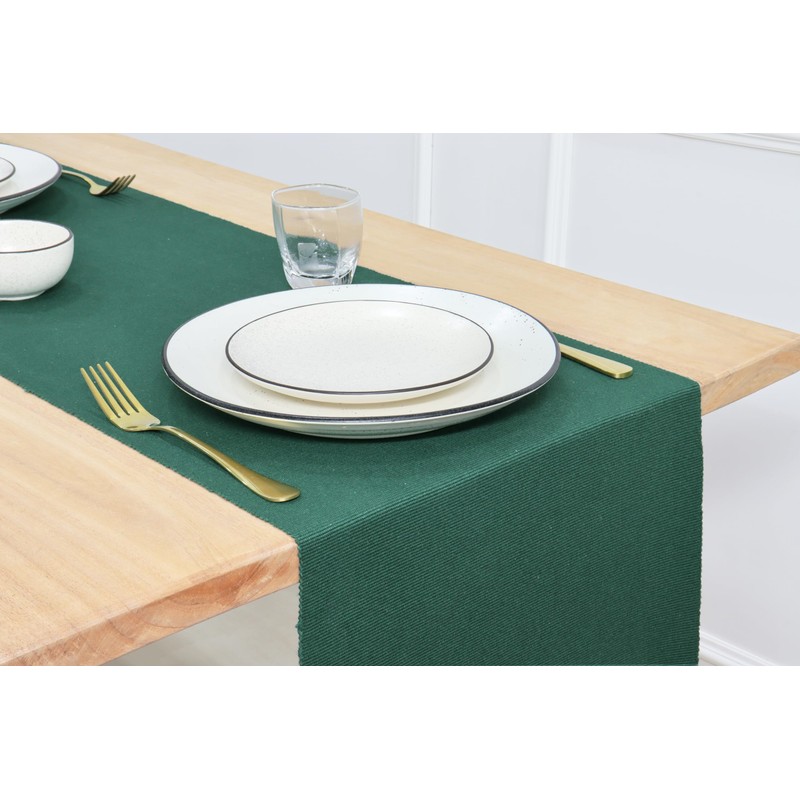 PurpleEssences Solid Ribbed Woven Table Runner Spring Summer Easter Farmhouse