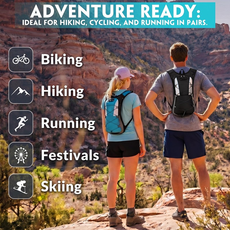 Sadnyy 2 Pcs Hydration Backpack Hiking Water Backpack for 2l