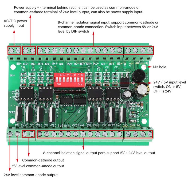 Akozon 8 Channel Level Converter NPN / PNP to NPN