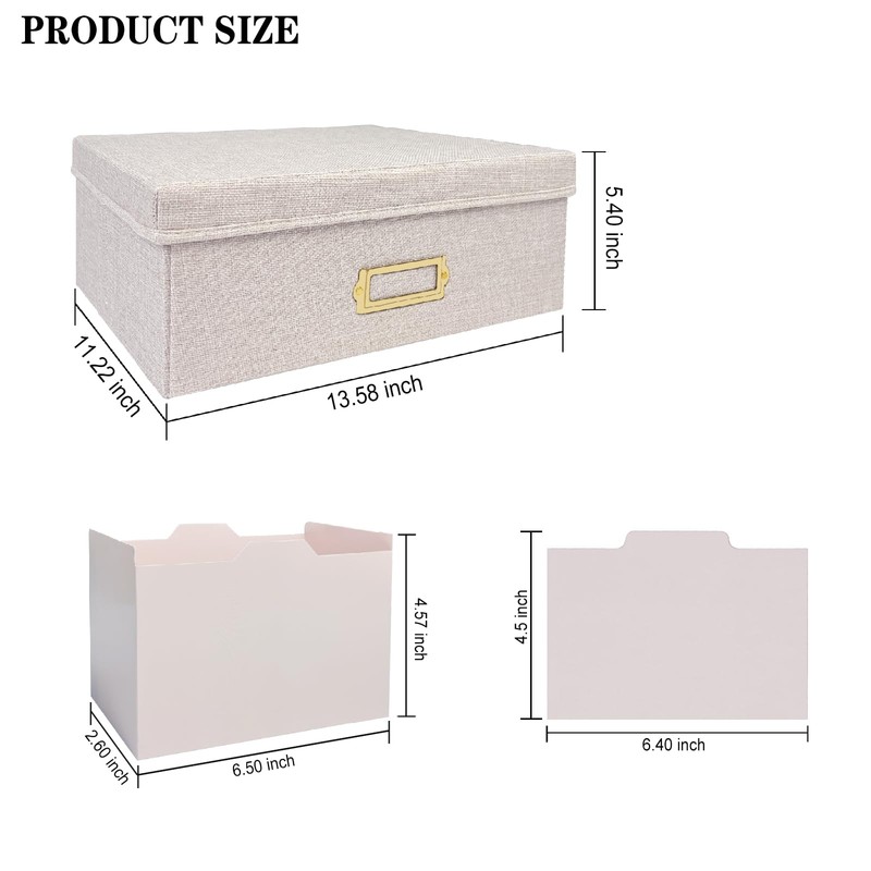 Sprsthai Linen Photo Storage Box, Large Capacity Organizer Box, Storage