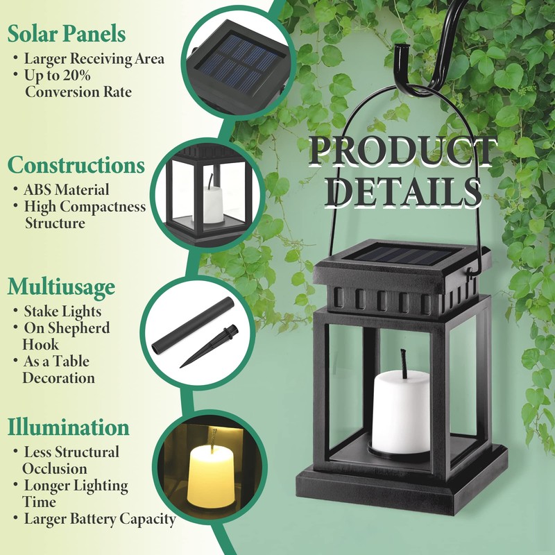 SOLPEX Solar Lanterns Outdoor Waterproof, 8 Pack Solar Lights Outdoor