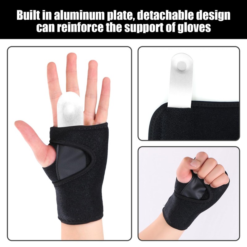 1 Pair of Black Wrist Guards, Sports Protective Gear, Adjustable