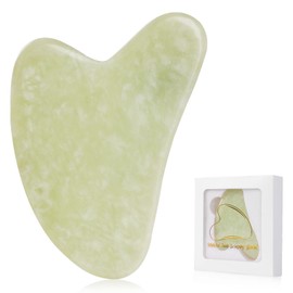 GeeRic Gua Sha Scraping Massage Tool, Jade Gua Sha Board Traditional Scraper Tool for Face Body SPA Anti-Aging Natural Stone Aventurine Guasha for Silky Smooth & Beautiful Skin Green