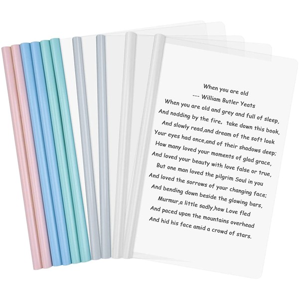 A4 Rail Slide File Folder, Mixed Color, 10 Books, 0.4