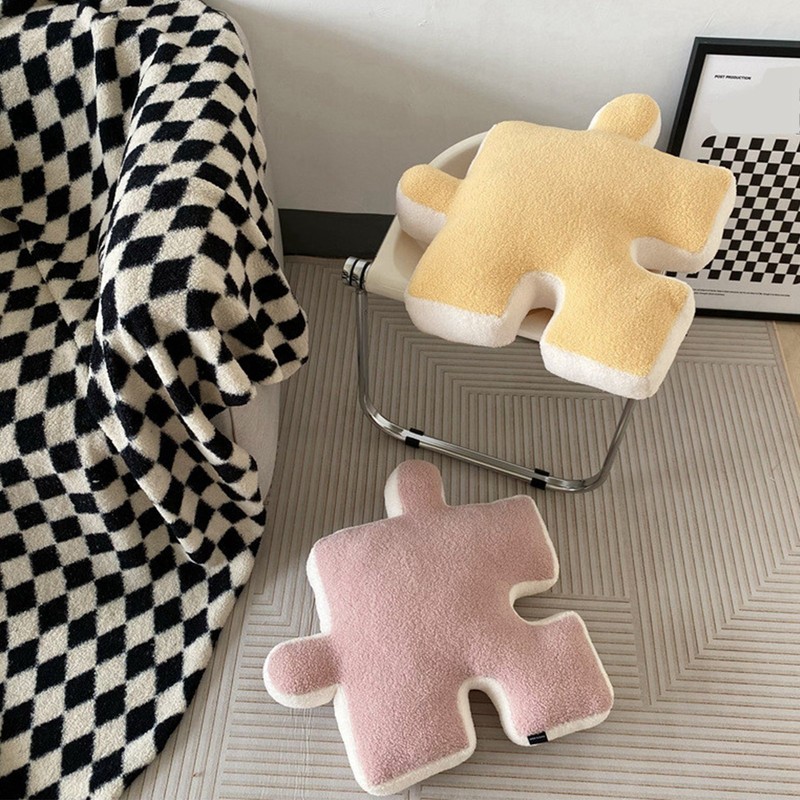 Plush Throw Pillow Ultra Soft Cushion Puzzle Special Shaped for