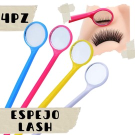 4 pz Espejos Lash O Dental Extension De Pestañas Plástico espejos de pestañas para extensiones de pestañas, Para Verificar La Extensión De Pestañas Aplicación De Herramientas De Pestañas