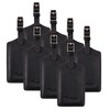 8 Pack Leather Luggage Travel Bag Tags by Travelambo Black