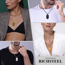 Richsteel Scorpio Constellation Necklace Silver Mens Dog Tag Stainless Steel Star Sign Pendant Necklaces For Women Jewellery