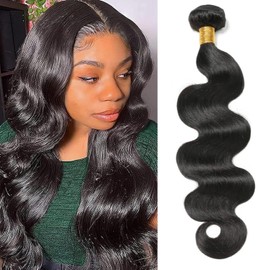 Beyla 1 Brazilian Human Hair 8A Brazilian Human Hair Extensions Brazilian Hair Extensions Strands 90-95g Black (Boby Wave, 14 Inches)