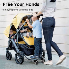 Stroller Board for uppababy Piggyback Vista V2 and V3 (Models 2015-2019) Strollers, Ride Along Board for uppababy Weight Capacity 80 Lbs, Standing Non-Skid Surface, Quick-Clip Links