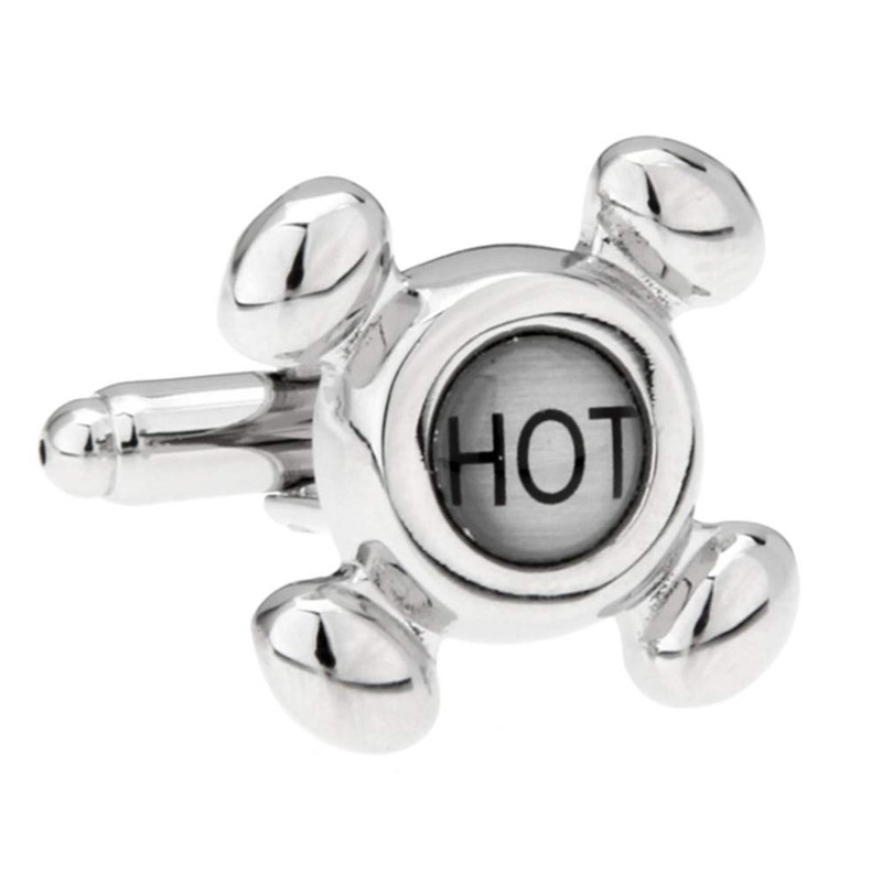 Faucet Cufflinks Hot Cold Taps for Plumber Plumbers Cuff Links