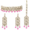 Aheli Indian Traditional Gold Plated Kundan Pink Faux Pearl Wedding
