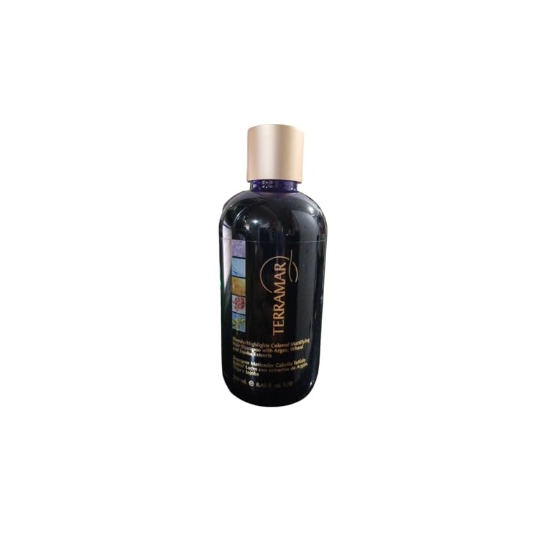 Terramar Shampoo Matizador, Cabello Teñido Rubio/Luces, con Extractos de Argán,