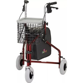 NOVA Traveler 3 Wheel Rollator Walker, All Terrain 8” Wheels, Includes Bag,...