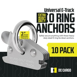 DC Cargo - E Track O Ring Tie Down Anchors (Pack of 10) - Extra Heavy Duty Steel E Track Accessories - Tie Down for ETrack System for Trailer Accessories, Motorcycle Anchor, Wheel Chock & Equipment