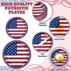 48PCS 4th of July Plates, Red White Blue Patriotic Paper