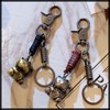 White Fang AZ224 Keychain, Keyring, Cat, Maneki Neko, Leather, Retro