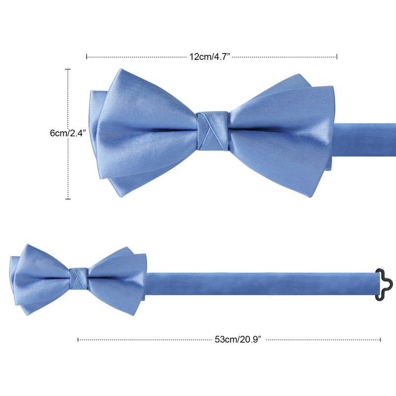 HOULIFE Bow Tie Men's Set - Adjustable Satin Polyester Bow