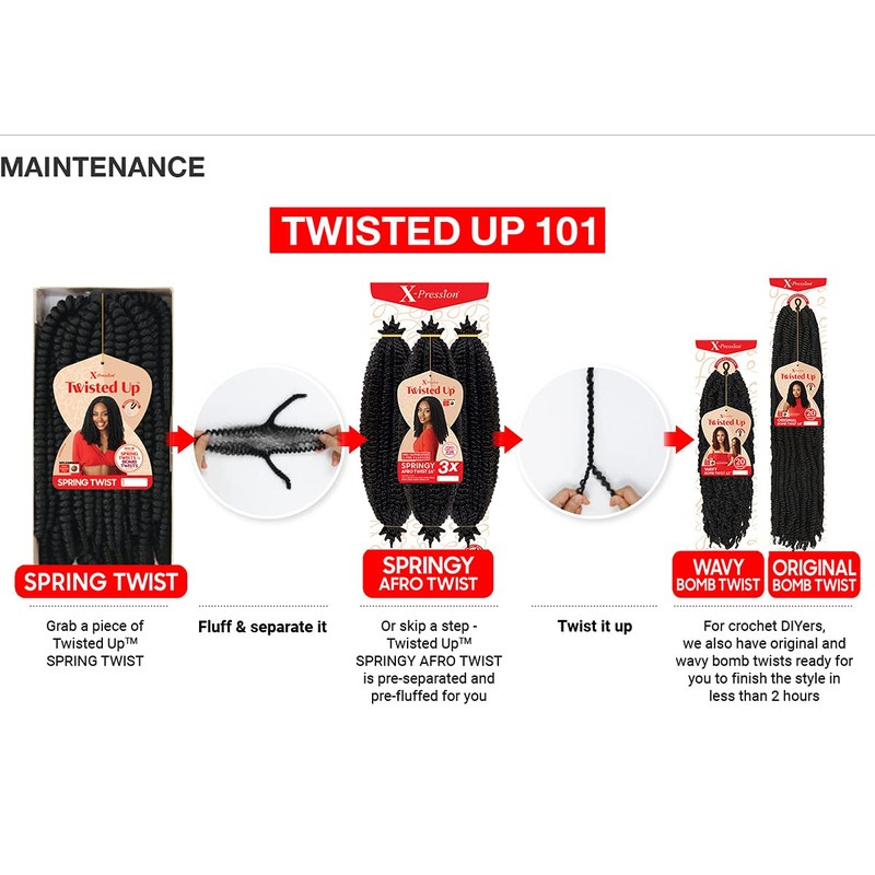 Outre Crochet Braids X-Pression Twisted Up 3X Springy Afro Twist