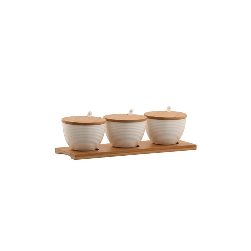 Belleek Pottery 7987 Ripple Three Bowls Set with Tray ,
