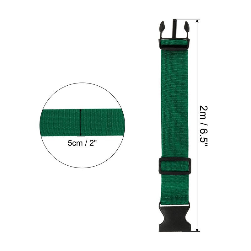 sourcing map 2" x 6.5' Luggage Strap Polyester Adjustable Suitcase