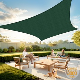 Artpuch 6'X19' Dark Green Rectangle Sun Shade Sail HDPE 95% UV Block Outdoor Shade Tarp, Windproof & Breathable for Patio Garden Backyard Pool (We Make Custom Size)