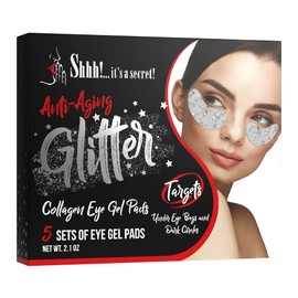 Collagen Under Eye Mask Moisturizer | Eye Mask For Wrinkles, Puffiness, Dark Circles, Anti-Aging | Glitter Enhanced Best Kept Eye Secrets Treatment (5 Pairs)