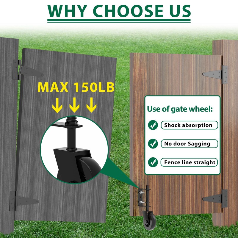 4.3"Heavy Duty Gate Wheel 360° Rotation Gate Wheel with Spring