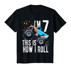 Kids 7 Year Old Shirt 7th Birthday Boy Monster Truck Car T-Shirt