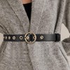 YooAi Belts for Women Casual Leather Eyelet Belt with Gold