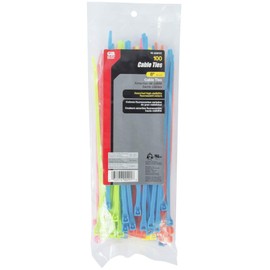 2 Pack GB Gardner Bender 46-308FST 8" Double Lock Cable Ties 75-lb Assorted Fluorescent Colors - 100 per Bag
