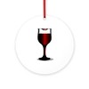 CafePress Lipstick Wine Glass Round 4" MDF Holiday Ornament