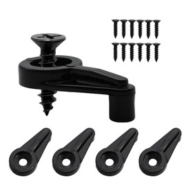 50 Pack Glass Retainer Clips Kit, Black Window Screen Clips, 4-5mm Glass Cabinet Clip with 304 Stainless Steel Screws for Fixing Cabinet Doors