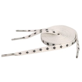 5Chaos Reflective Star Shoelaces, Jogging Running Night Club Party Dancing Shoe Laces for Women Kids Girls Men, Shoestring with Aglets 1Pair (47" (120CM), White)