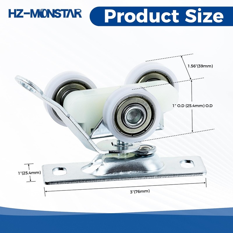 HZ-MONSTAR 2 Pack Sliding Pocket Door Hardware Kit, Sliding Door
