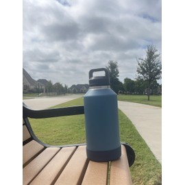 One MissionX Protective Silicone Boot for YETI 46oz 36oz 26oz 18/12oz, Owala 32oz 24oz Bottles & Yonder Water Bottles, Anti-Slip Bottom Sleeve Cover, BPA Free (Navy, Fits 64 oz)