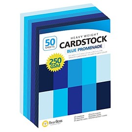 Blue Navy Colored Cardstock Thick Paper 50 Sheets 8.5" x 11" Heavyweight 92lb Cover Card Stock for Crafts and DIY Cards Making